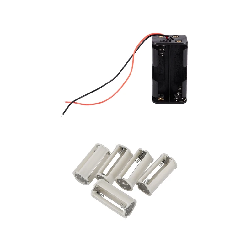 

6 Pcs Battery Holder Case Box, 4 X 1.5V AA Battery & 3X 1.5V AA Battery