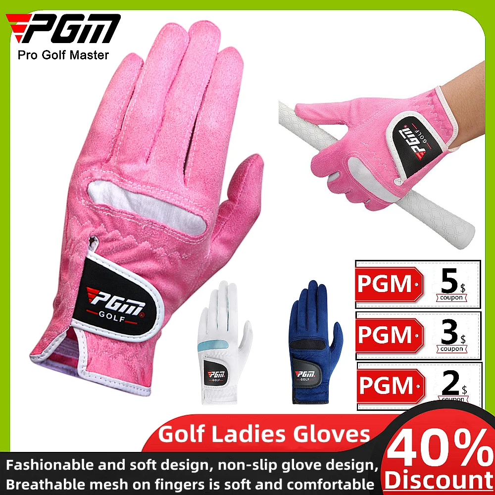 Golf Ladies Gloves A Pair of Sports Microfiber Cloth Gloves Soft and Comfortable Golf Gloves Sweat Absorption Increases Friction
