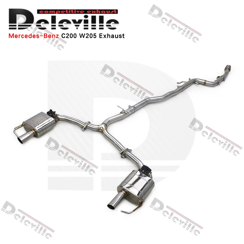 Фото Выхлопная система Catback для Mercedes-Benz C200/C250/C300 W205 2015-2023, трубы из нержавеющей стали, глушитель, выхлопная система. №5