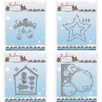 metal craft cutting dies diy scrapbook paper diary decoration card handmade embossing new product christmas star house baubles