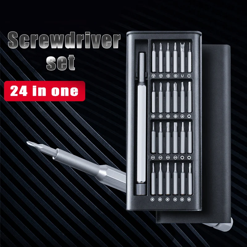 

Daily Use Screwdriver Kit 24 In 1 Precision Magnetic Bits Box DIY Screw Driver Set for Smart Home Handheld Drill Hand Tool