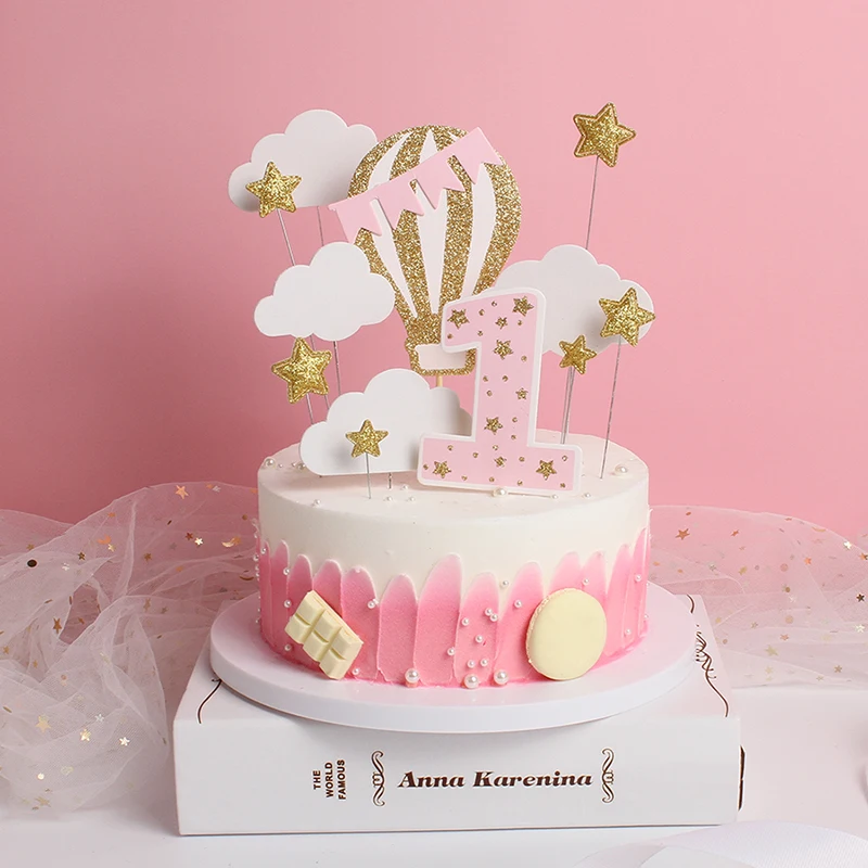 Воздушный шар для торта, Топпер для одного года, облако, звезда, счастливая фотография, детский душ, выпечка, торт «сделай сам», Декор