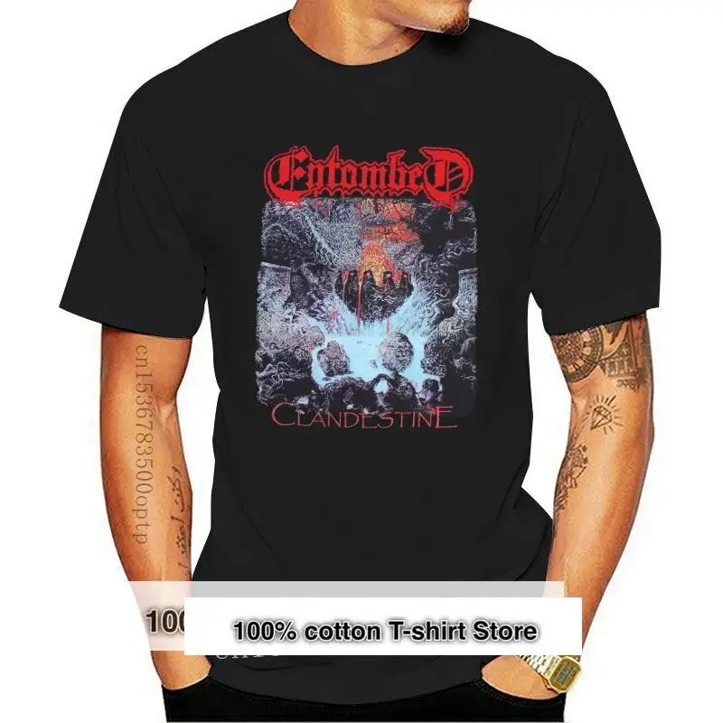 

Подпольная черная футболка Entombed с изображением метательного болта #3991