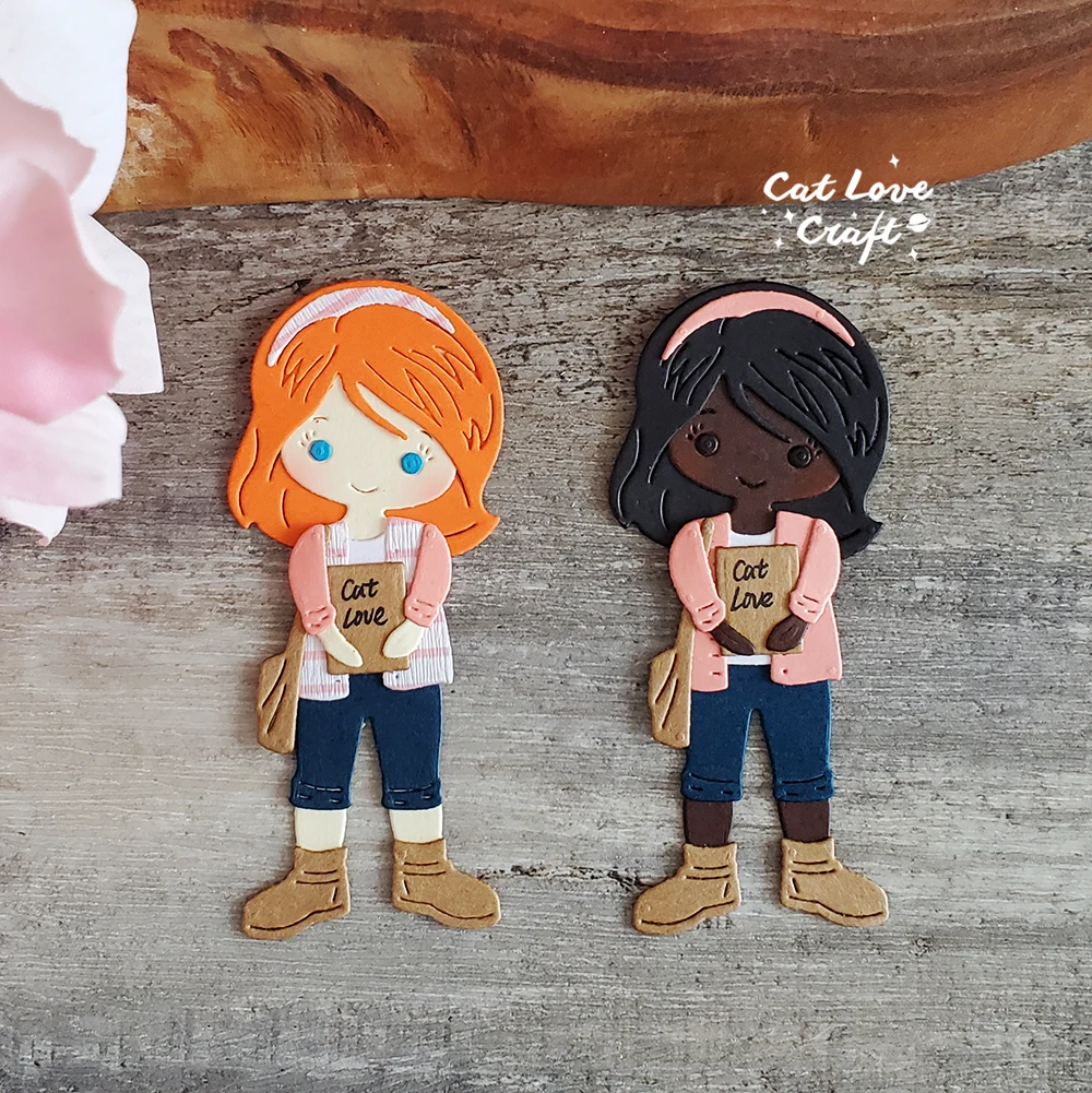 Металлические Вырубные штампы Catlove с изображением девушки-книжки искусственные