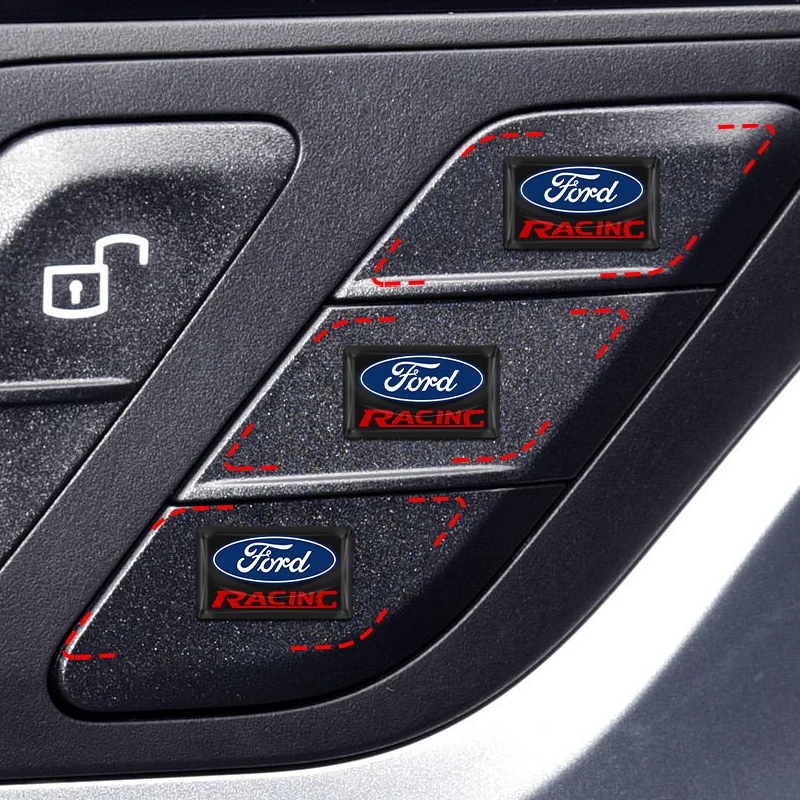 Фото Для Ford Focus Mk2 Mk3 Fiesta Ranger Mondeo S-MAX Kuga Mustang: 5/10 шт. 3D-наклейки из карбонового волокна с логотипом автомобиля на руль №3