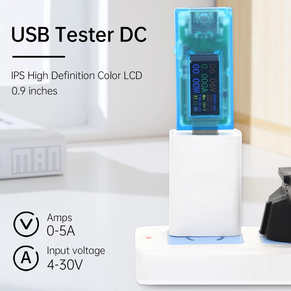 Многофункциональный USB-тестер с цветным ЖК-дисплеем IPS HD 0 96 дюйма измеритель