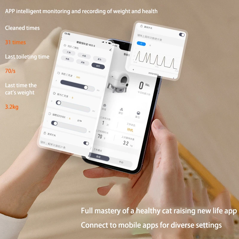 Самоочищающаяся кошачья коробка mofespop автоматическая умная с управлением через