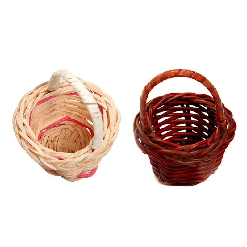 

Miniature Rattan Storage Basket Realistic Fruits Basket Dollhouse Decor 1/12 Doll House Play Scene Furniture Dolls Accs