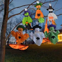1pcs halloween hanging ghost decorations pumpkin ghost straw windsock pendant for outdoor indoor bar party background decoration