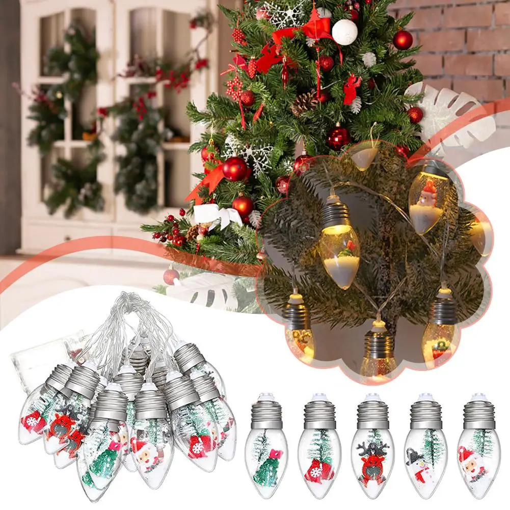 

New Christmas Light String Led Christmas Bulb Light Lights Wire Christmas Needles Fruit String Tree Pine Room T4N9