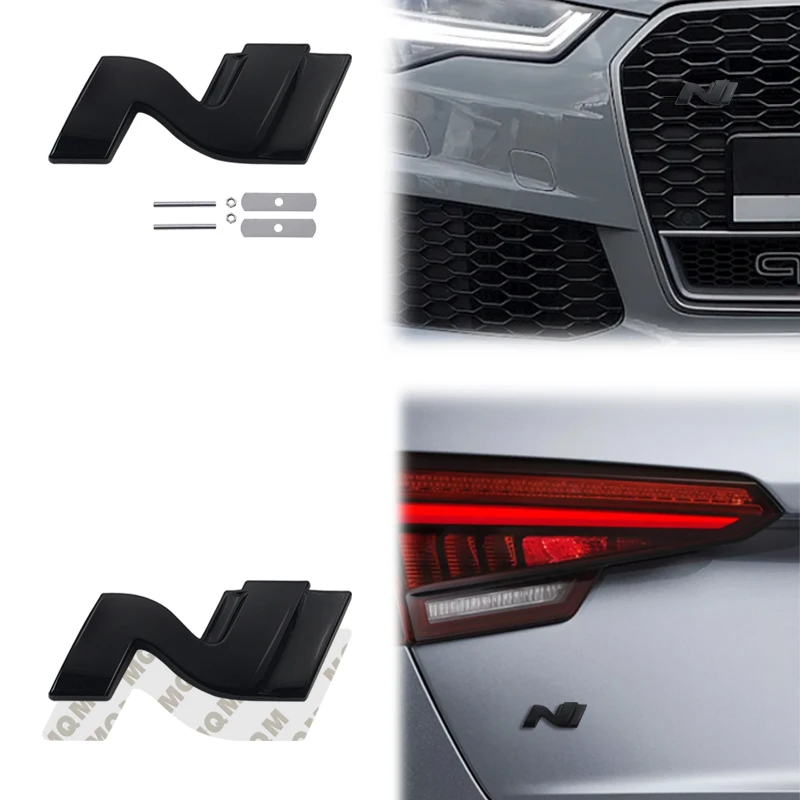 Металлическая 3d-наклейка N с эмблемой решетки для Hyundai LINE i30 i20 Sonata Accent Tucson Elantra IX35