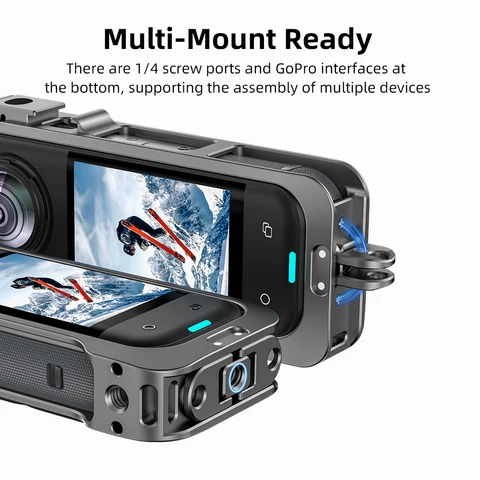 Флимильная металлическая клетка для аксессуаров для камеры Insta360 X5, алюминиевый защитный чехол, силиконовая крышка объектива, многофункциональная универсальная рамка