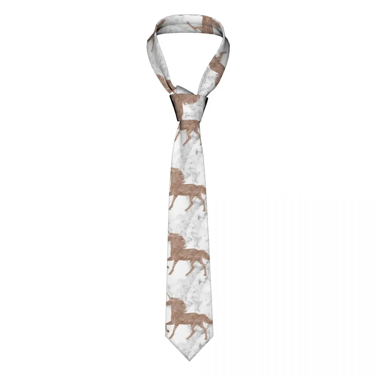 

Rose Gold Marble Unicorn Unisex Neckties Silk Polyester 8 cm Narrow Modern Pattern Neck Ties for Mens Suits Accessories Cravat