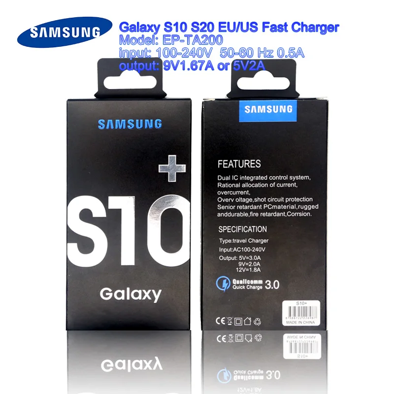 

Original Samsung EU US Fast Charger Power Adapter 9V/1.67A Quick Charge Type C Cable For Galaxy A70 A50 A30 S A31 A51 Note 7 8 9
