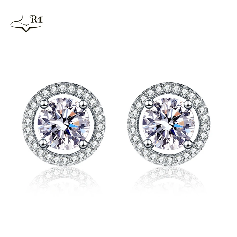 

Real S925 Sterling Silver 1CT Moissanite Diamond Pendant Earrings Sparkling Jewelry Super Flash Wedding Party Woman Gift