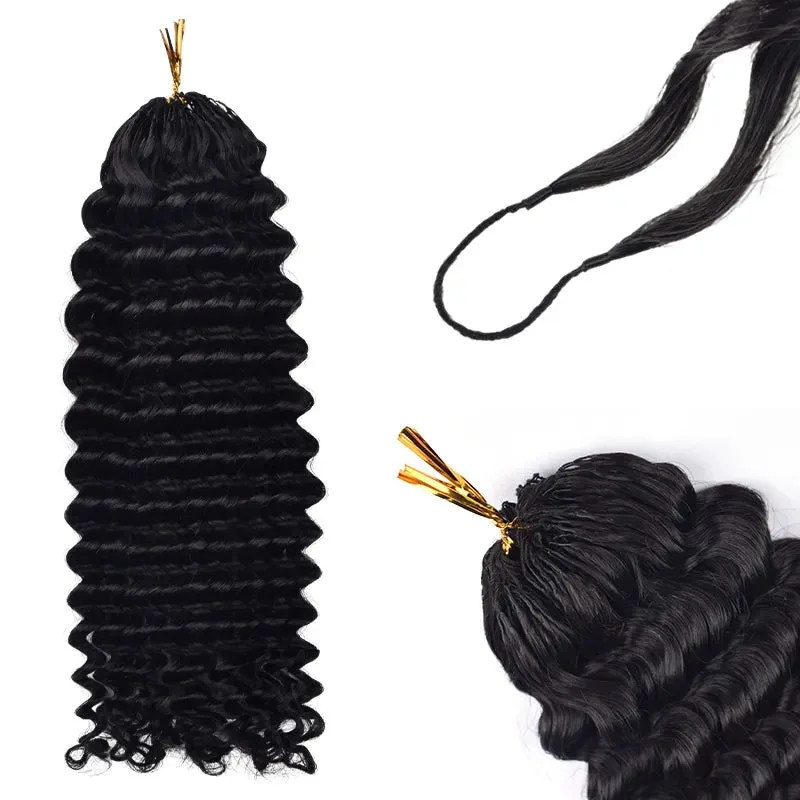 Фото Натуральные цветные волосы Deep Wave Miracle Knots для наращивания крючком, 1 шт./50 г, предварительно связанные, для чернокожих женщин, для самостоятельного создания защитных косичек №3