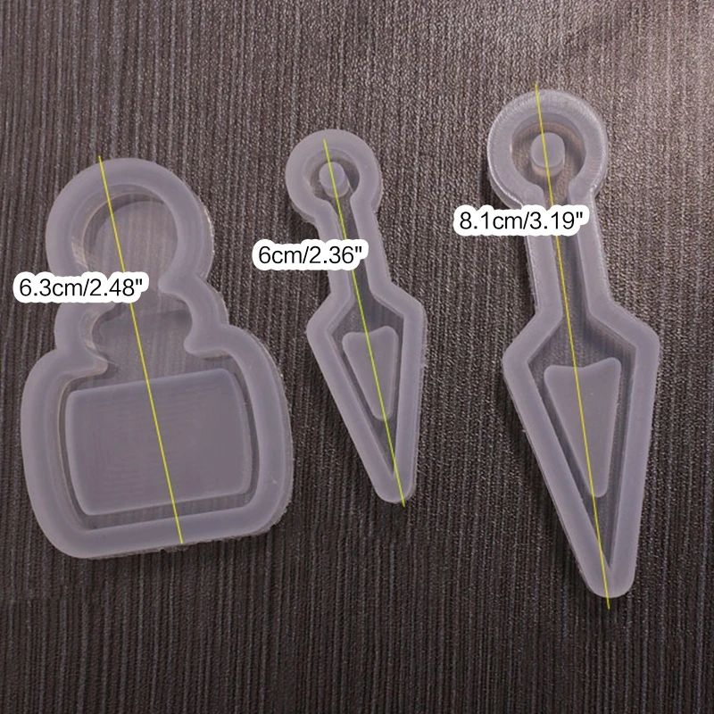 517F DIY Sword Bottle Quicksand Silicone Epoxy Mold DIY Keychain Pendant Jewelry Crafting Mould for Valentine Gift