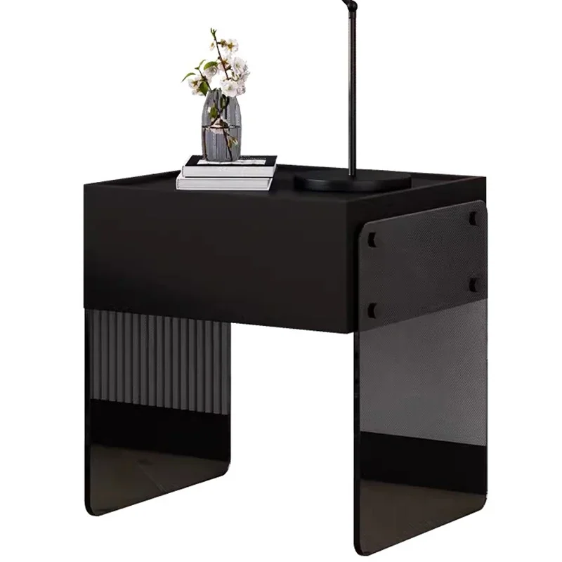 Черный промышленный прикроватный столик винтажная Роскошная гостиная