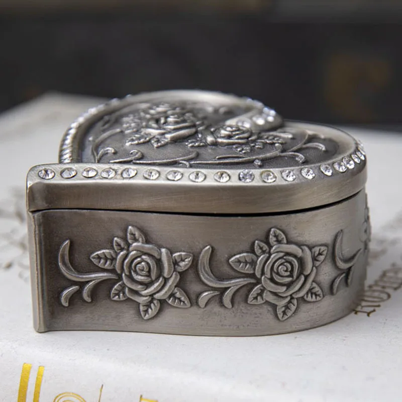 Креативная шкатулка для драгоценностей в форме розы кольцо сердца серьги