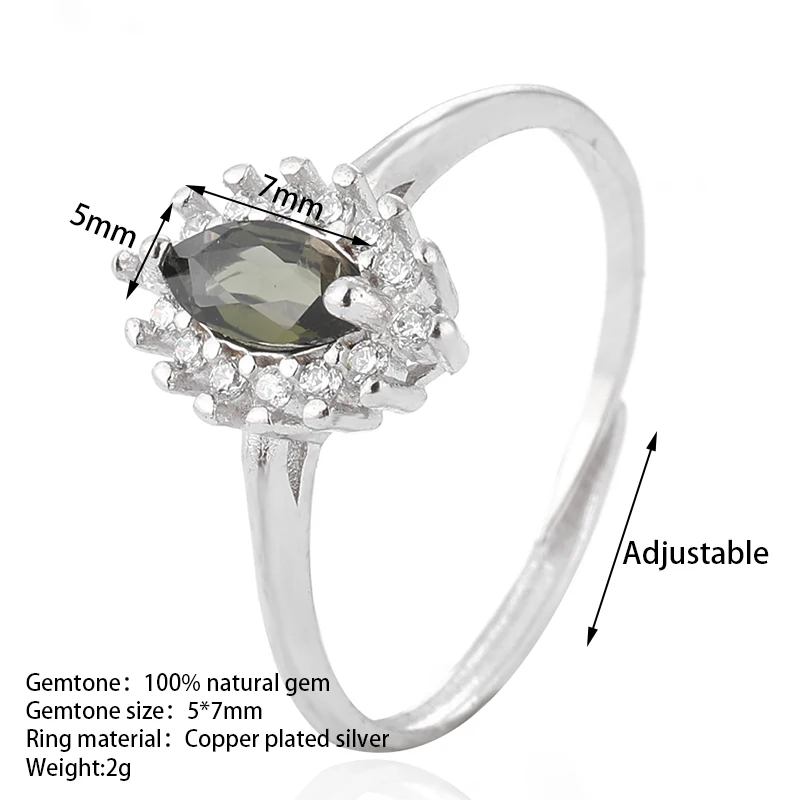 100% натуральный турмалин оливковое кольцо с бриллиантом женское регулируемое