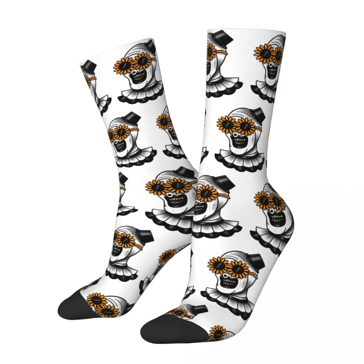

All Seasons Harajuku Women Men Terrifier Clown Horror Movie Scary Crew Socks Accessories Middle Tube Socks Warm Birthday Present
