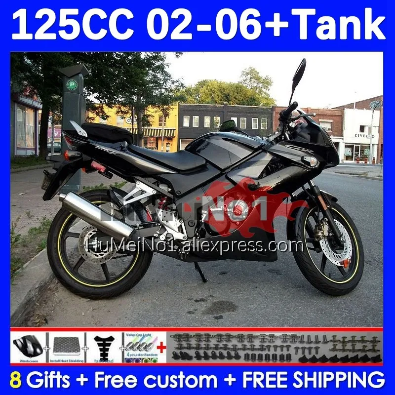 

+Tank For HONDA CBR125R CBR-125R 02 03 factory black 2004 2005 2006 124No.2 CBR125RR CBR 125CC 125R 2002 2003 04 05 06 Fairings