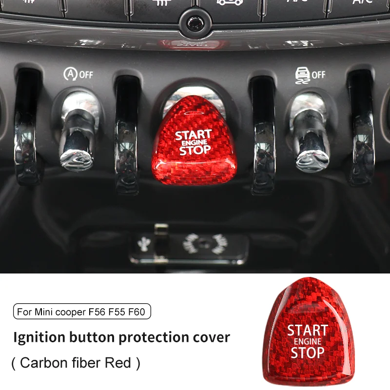 

Углеродное волокно для BMW Mini Cooper F56 F60 F54 F55 F57, кнопка запуска двигателя, остановки, внутренняя отделка, наклейка, аксессуары