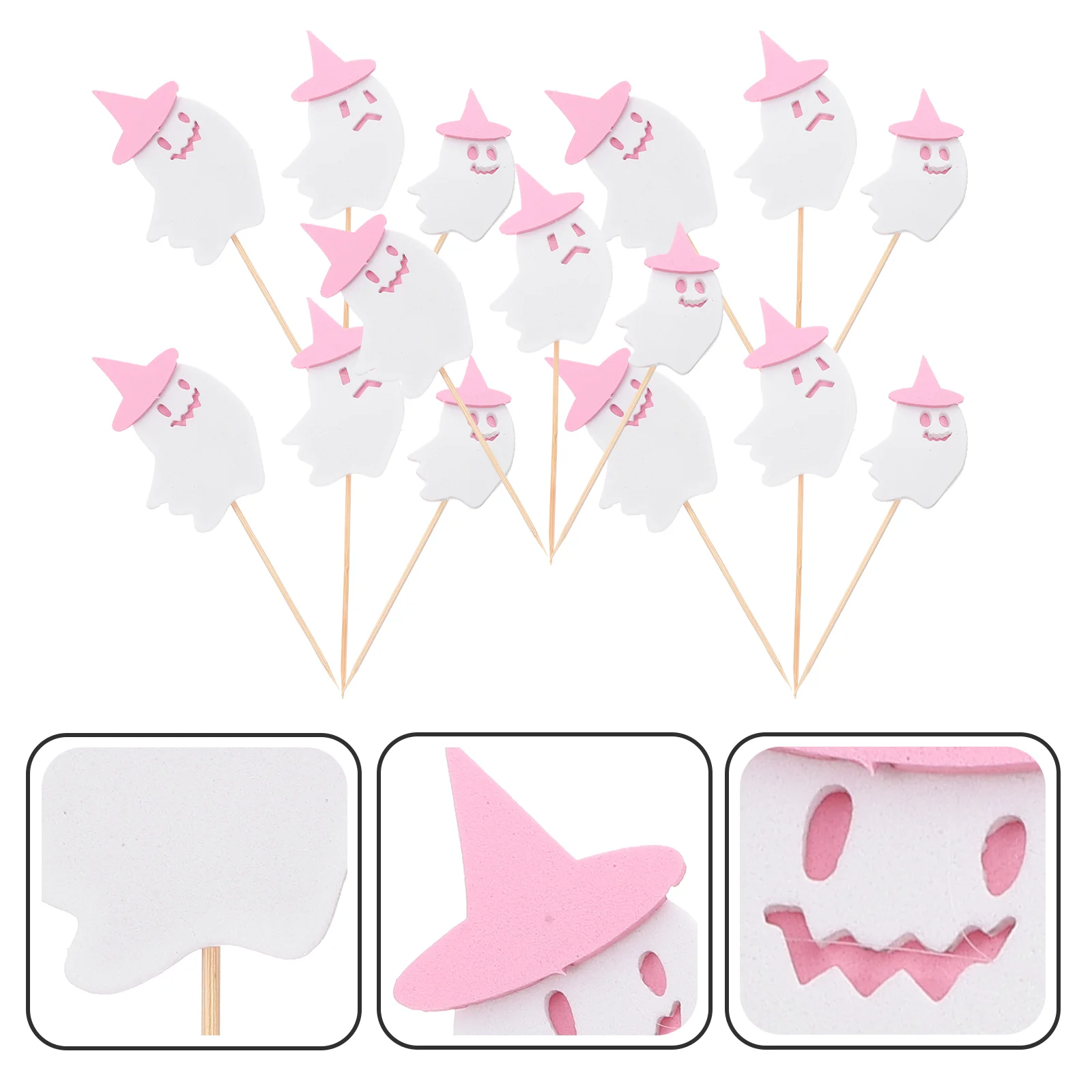

15 Pcs Paper Cupcake Picks Holiday Decorations Halloween Party Props Spooky Toppers Inserts Festival