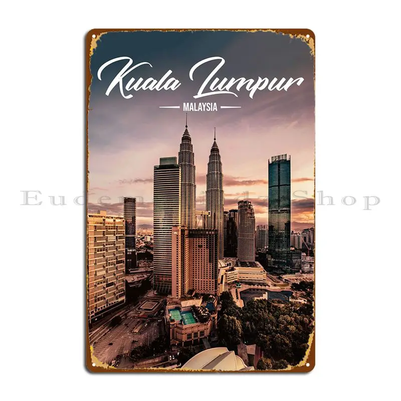 Металлический плакат в Куала-Лумпуре, Настенный декор, дизайнерский клубный оловянный плакат