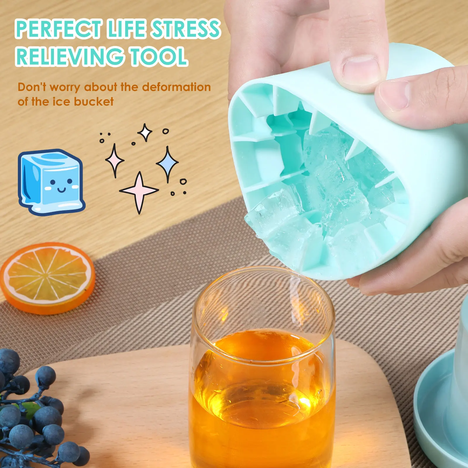 3 шт. лотки для льда с крышками цилиндрические силиконовые формы