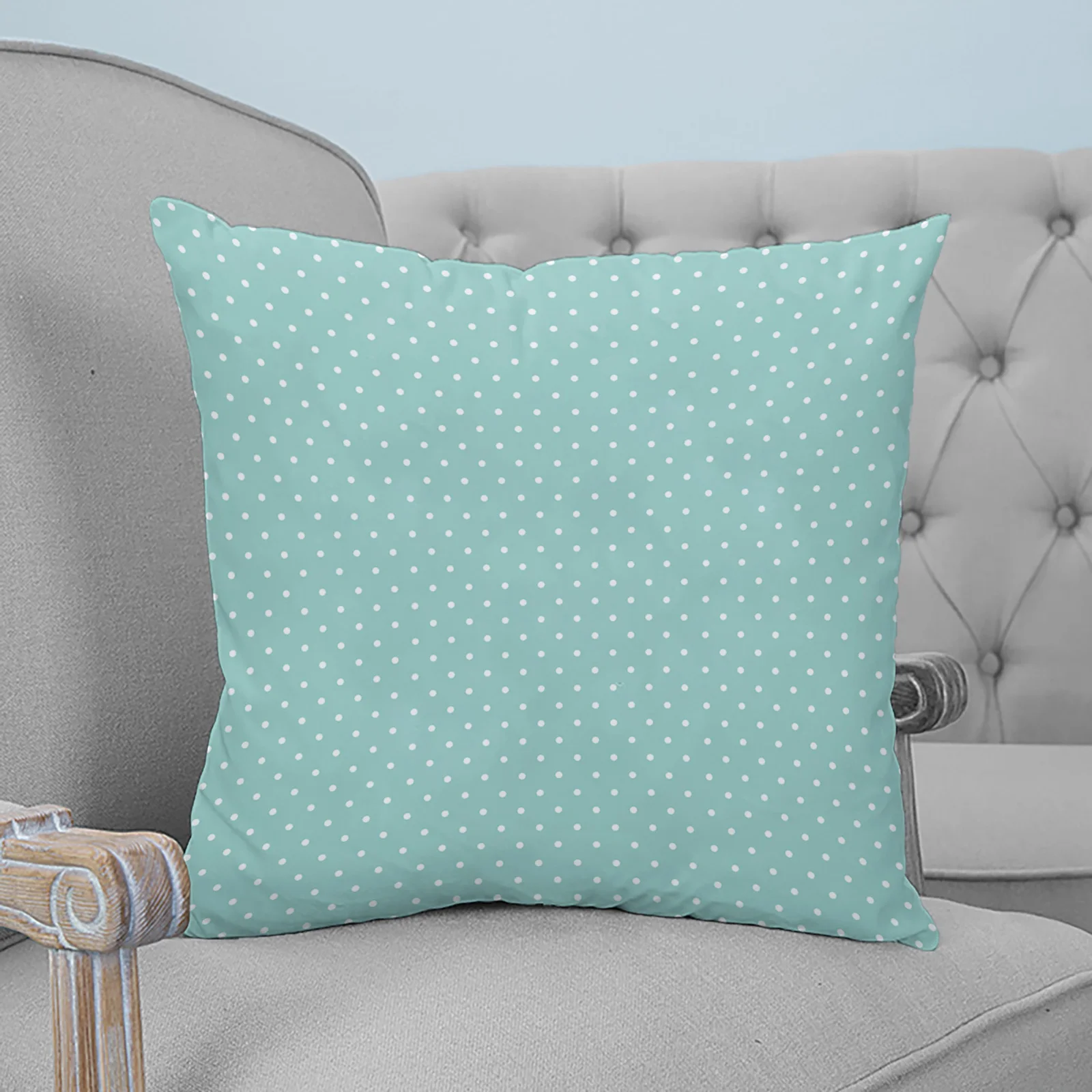 Texture Polka Dot Simple Aqua Pillowcase Two Piece Set Home Sofa Decor Cushion Cover Bed Pillow Printed Pattern |