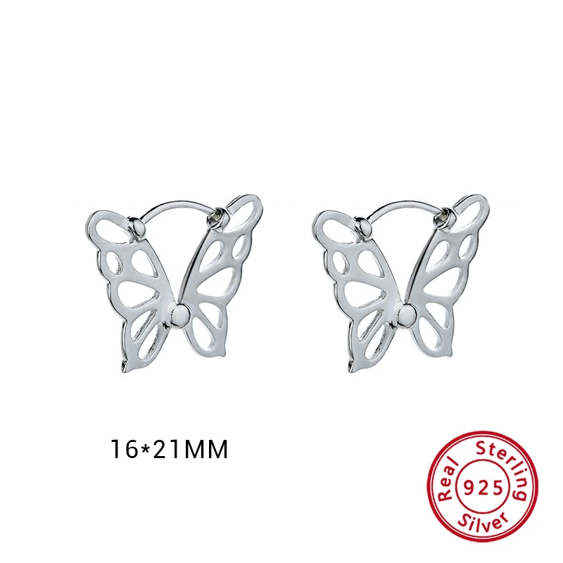 

1 Pair Trend Fashion Butterfly Charm 925 Sterling Silver Earrings Luxury Fine Jewelry for Women Sweet Ear Studs Gifts
