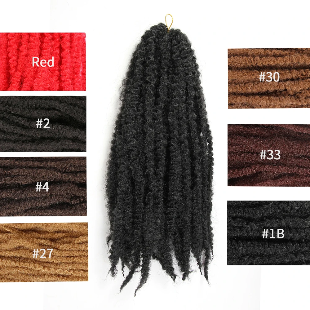 Synthetic Marley Braiding Hair Twists Afro Kinky Crochet Braids 18 Inch Extension For Black Women SOKU |