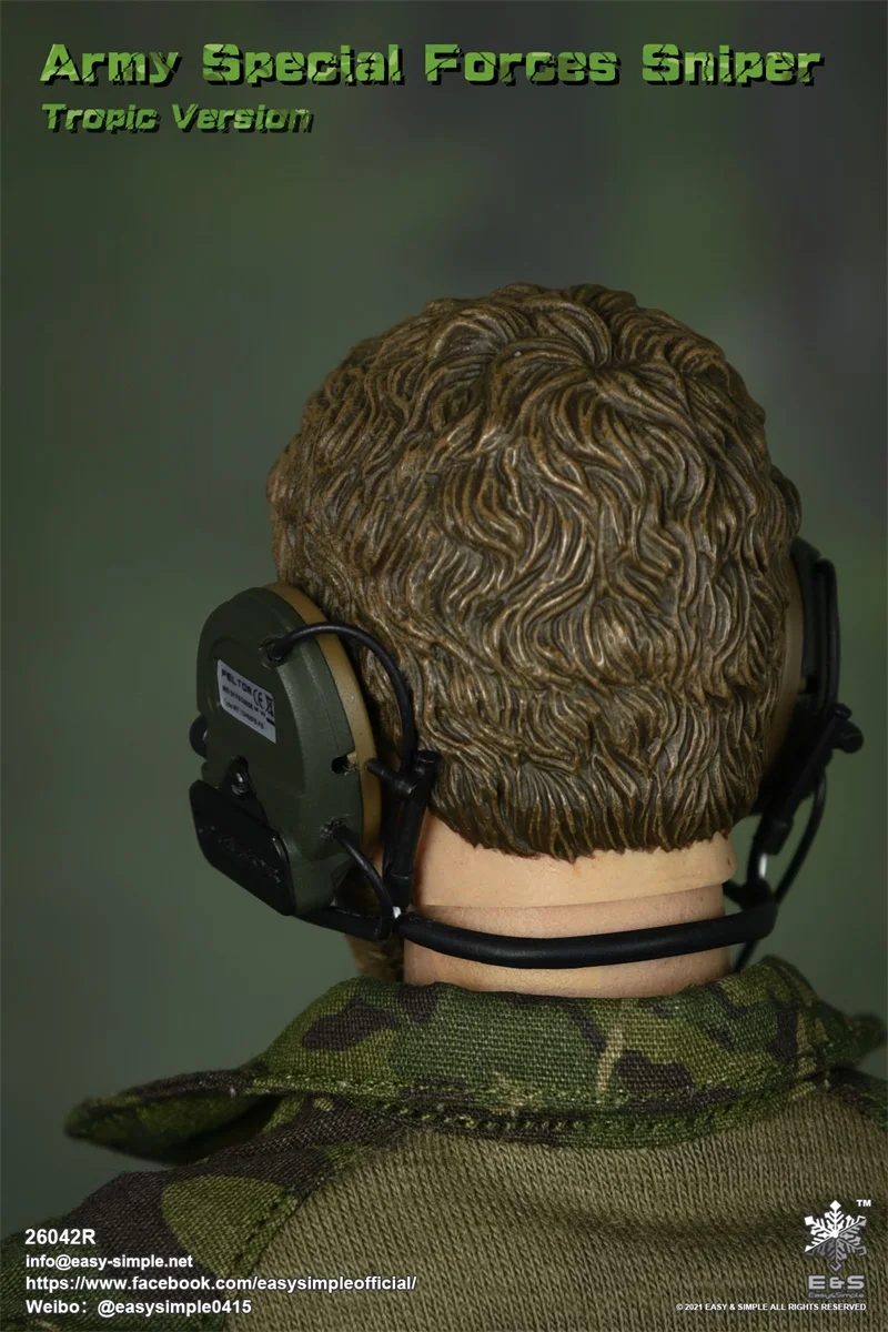 

1/6 EASY&SIMPLE ES 26042R US Army Special Forces Sniper Tropical Version War Battle Communication Headset Model For Collect