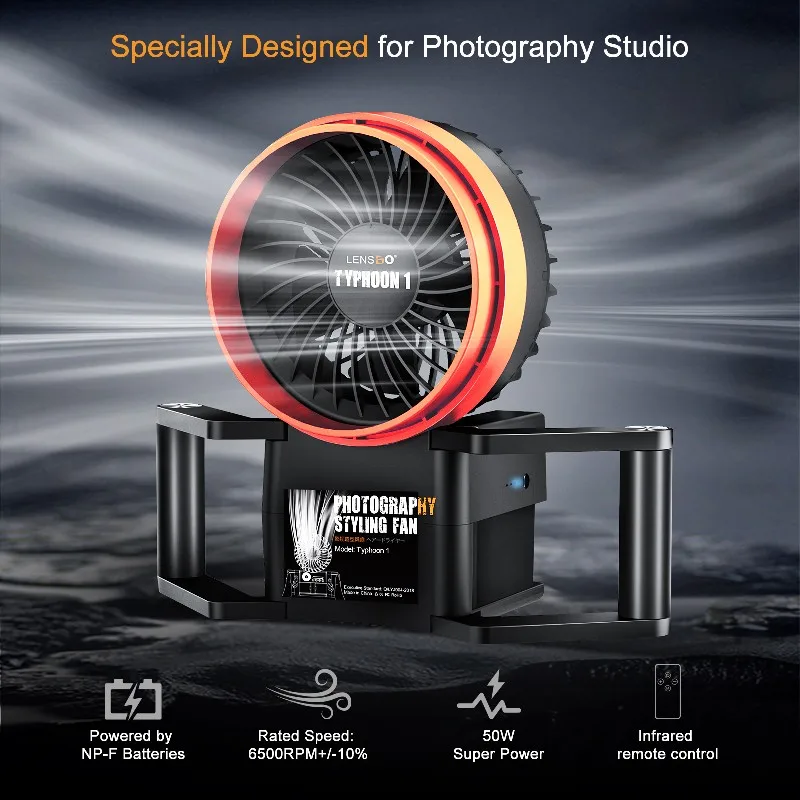 Профессиональный студийный вентилятор LENSGO 50 Вт портативный мини-вентилятор с