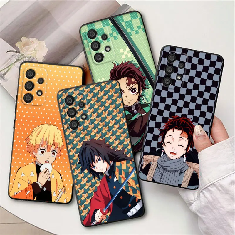 

Japanese Anime Demon Slayer Phone Case For Samsung j8 j7 j2 Core M13 M33 M23 M52 M32 M22 M31S M31 M21 M20 M10 Black Cover