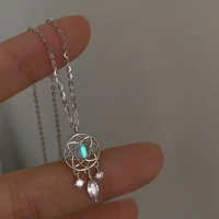moonstone dreamcatcher feather charm pendant choker necklace for women tassel rhinestone water drop statement wedding jewelry