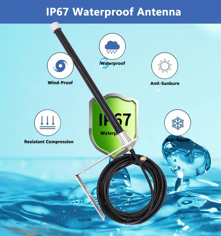 Helium Miner 4G LTE 3G GSM External WiFi  Outdoor Aerial Fiberglass Omni IP67 Waterproof Antenna With RG58 Cable