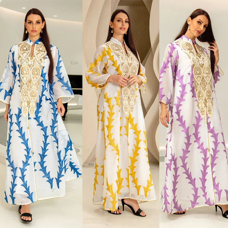 Vestidos Marroquinos Retalhos кафтан luxo Arabbe Bordado mulher Jigabiya festa de noite casamento muçulmano abaya islâmico