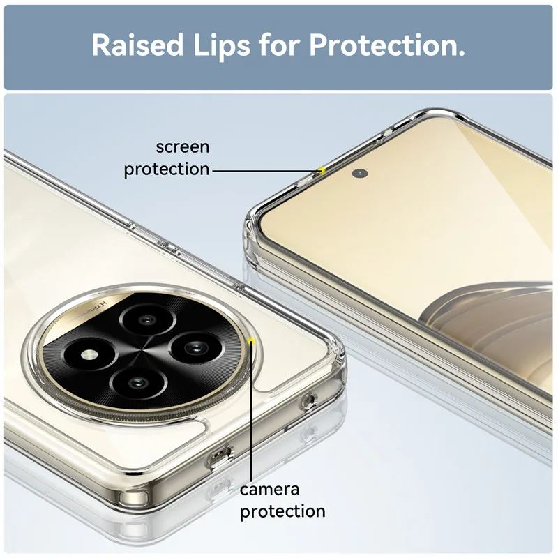 Чехол для Realme 13 Pro Plus роскошный прозрачный чехол из ПК + силиконовый