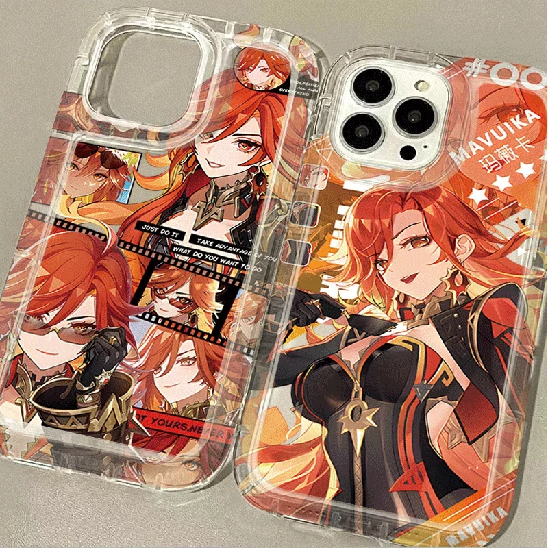 Phone Back Case for Samsung Galaxy S24 Ultra S23 S22 S21 FE S20 Plus Note 20 10 Pro A34 A54 A33 A53 Genshin Impact Mavuika Cover