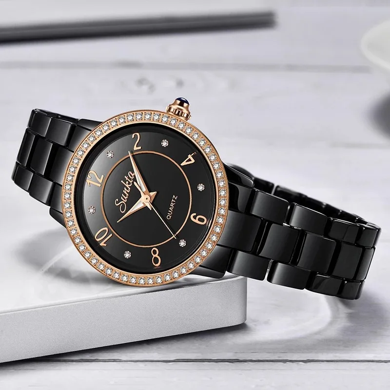 Women Watches Diamond Gold Watch Ladies Wrist Watches Luxury Brand Rhinestone Women's Bracelet Watches Female Waterproof Fashion