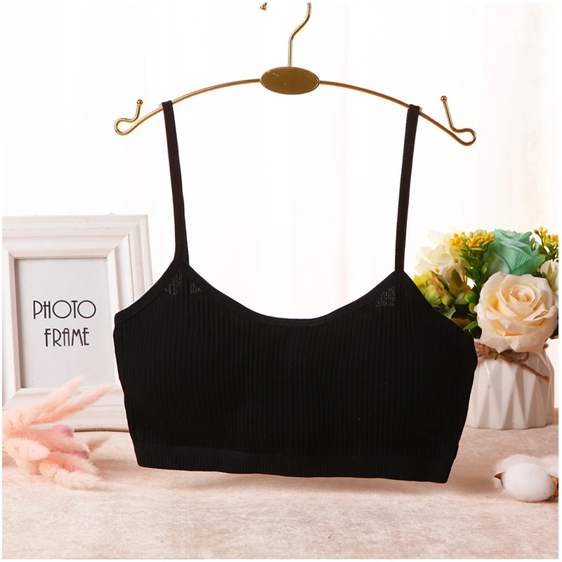 

Women's erotic lingerie Threaded beauty back strap wrapped chest pure cotton no steel ring bra sexy breathable sports underwear