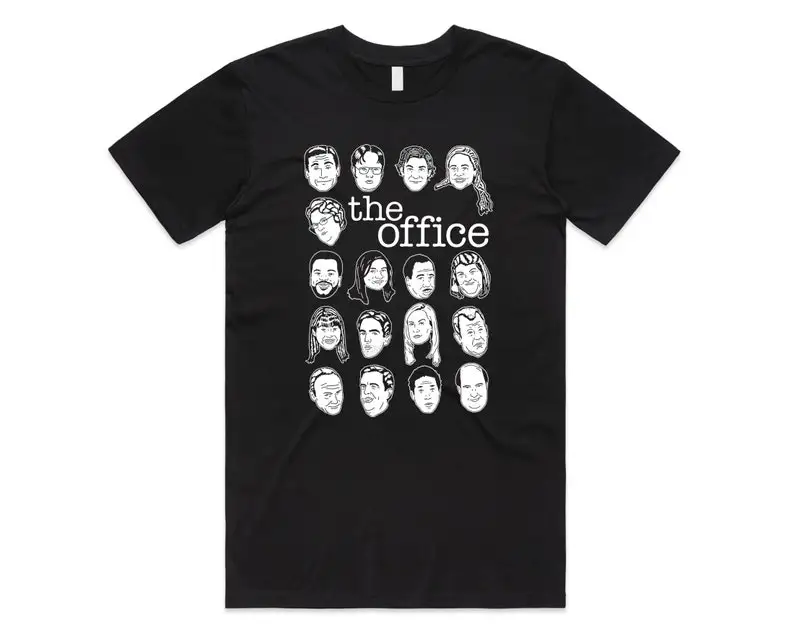 

The US Office Character Faces T-shirt Tee Top Michael Scott Dwight Schrute Funny
