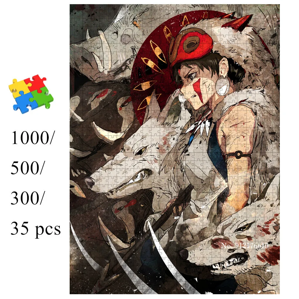 

Пазл принцессы Мононоке для взрослых, пазл Miyazaki Hayao, аниме, 35/300/500/1000 шт., Мультяшные картинки, игрушка для снятия напряжения
