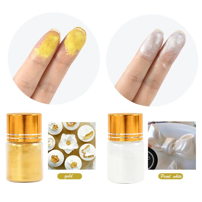 2. Блестящий Порошок для украшения тортов золотого и серебряного цвета |