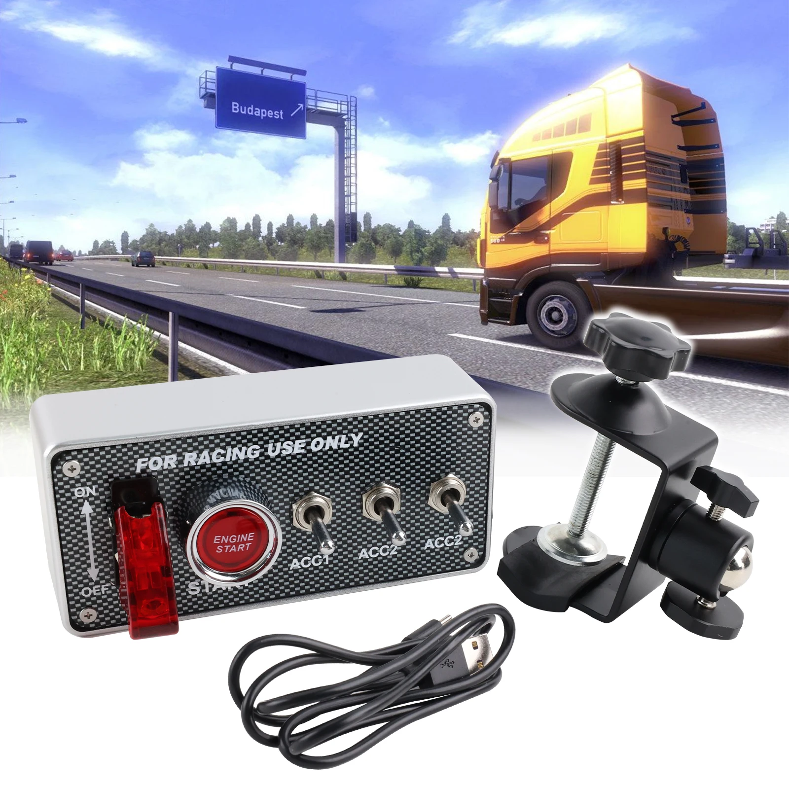 Панель зажигания USB12V кнопочная панель переключателя карбоновая для европейских