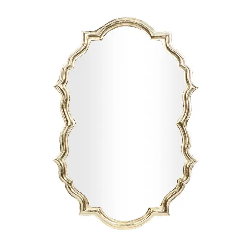 

x 36" Gold Quatrefoil Shaped Wall Mirror