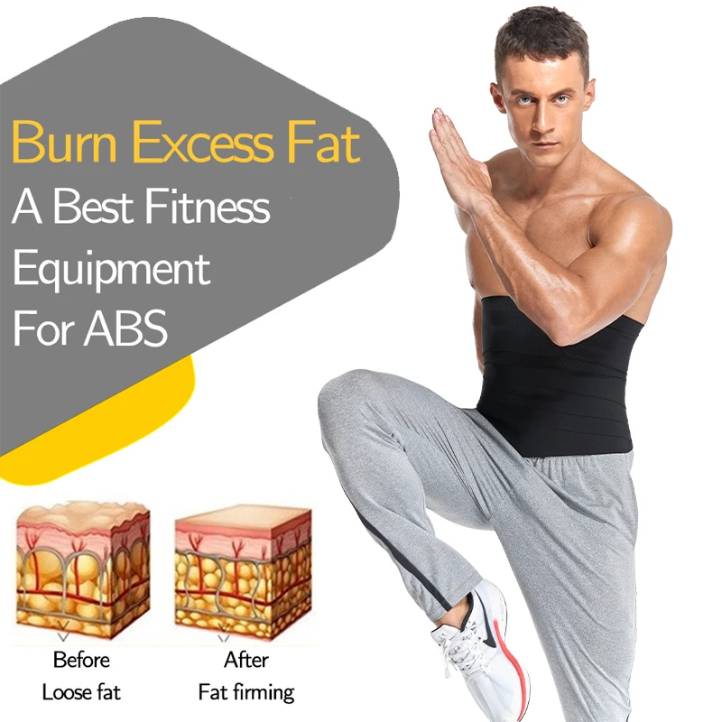 Mens Waist Trainer Abdomen Reducer Snatch Me Up Bandage Wrap Back Lumbar Support Belt Body Shaper Trimmer Corset Sauna Shapewear