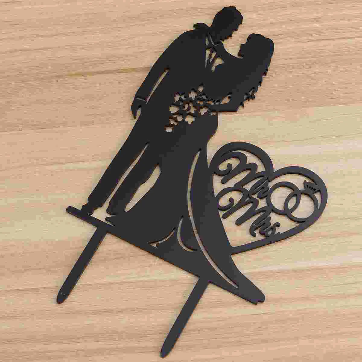 

Bride and Groom Cake Topper Acrylic Cake Topper Cake Decor Party Supplies for Engagement Anniverary